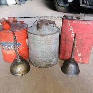 Vintage oil cans